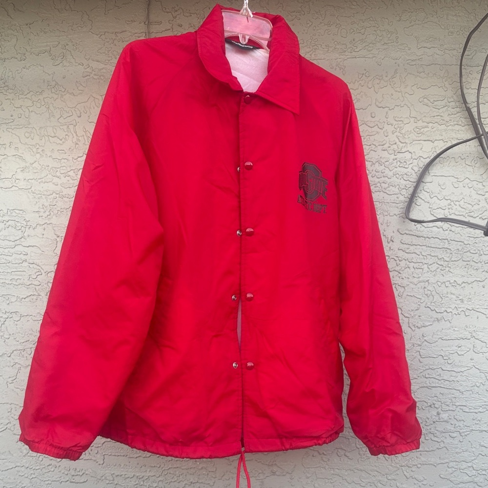 Ohio state buckeyes satin snap Red Men's Jacket size: Medium